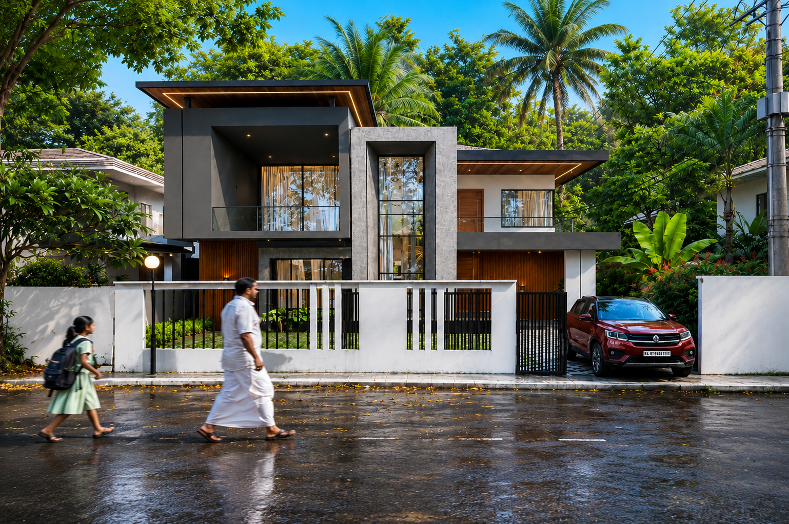 Street-facing Vestano villa project in a green, well-connected residential setting